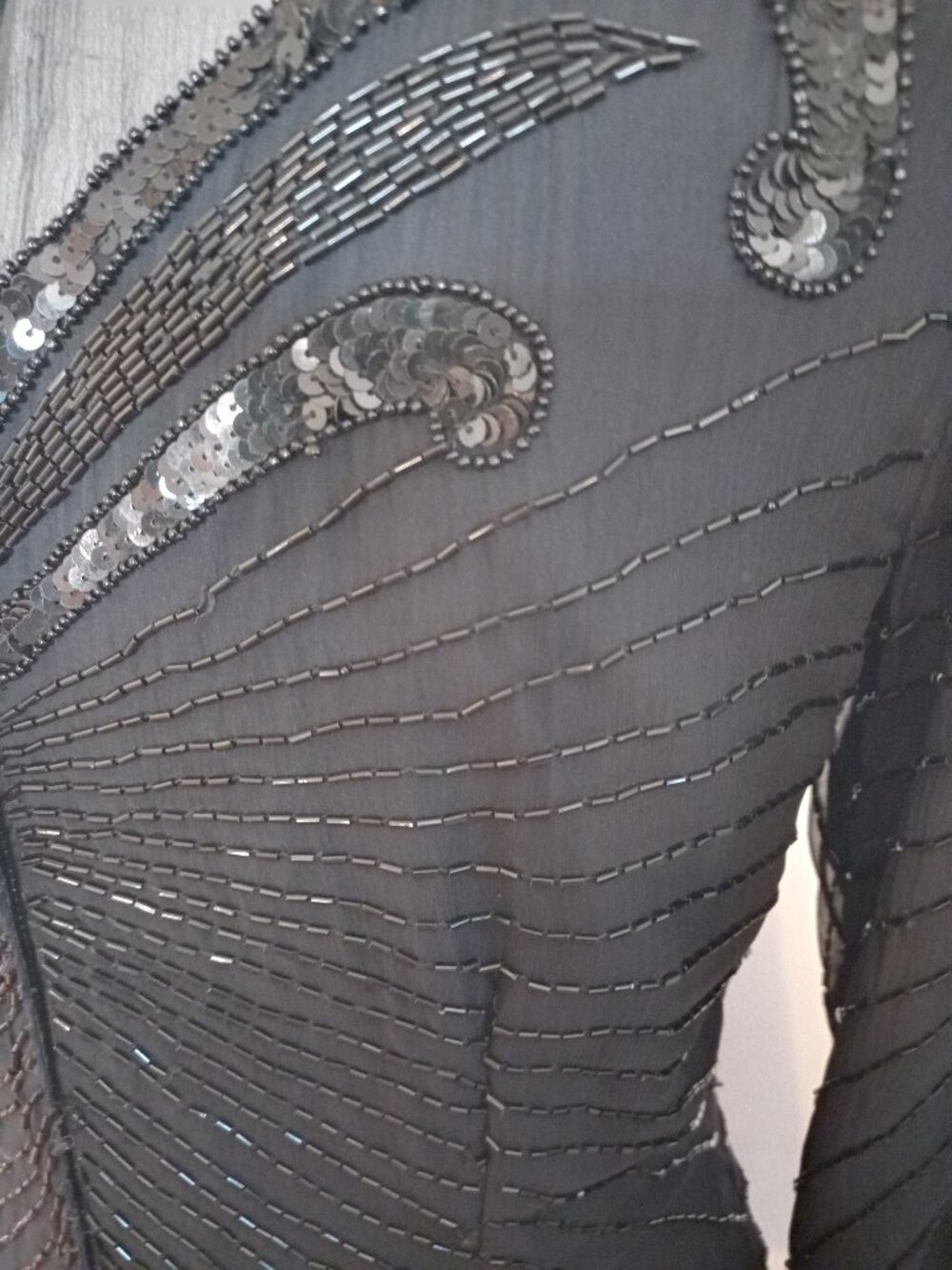 Vintage 1980s Stenay Silk Beaded Dress | NWT | Art Deco Dynasty Glam - Picture 5 of 17